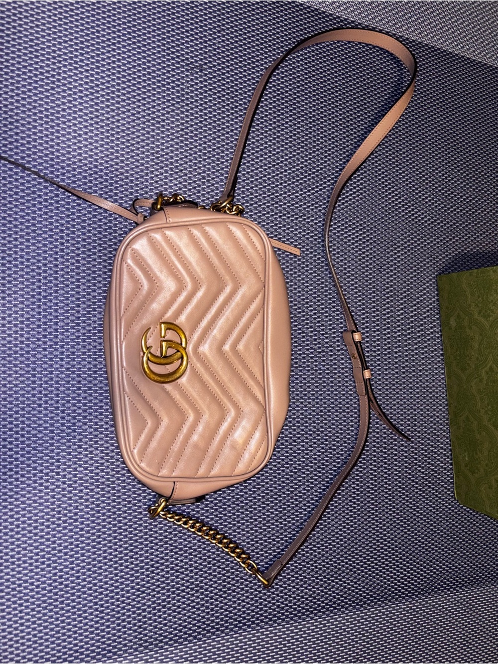 Gucci Blush Pink Quilted Leather Crossbody with Gold GG